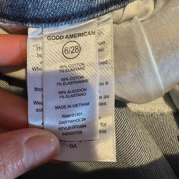 NWT Good American Good Ease Rhinestone Embellished Wide Leg - Picture 16 of 16